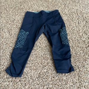 Navy blue patterned lulu lemon leggings